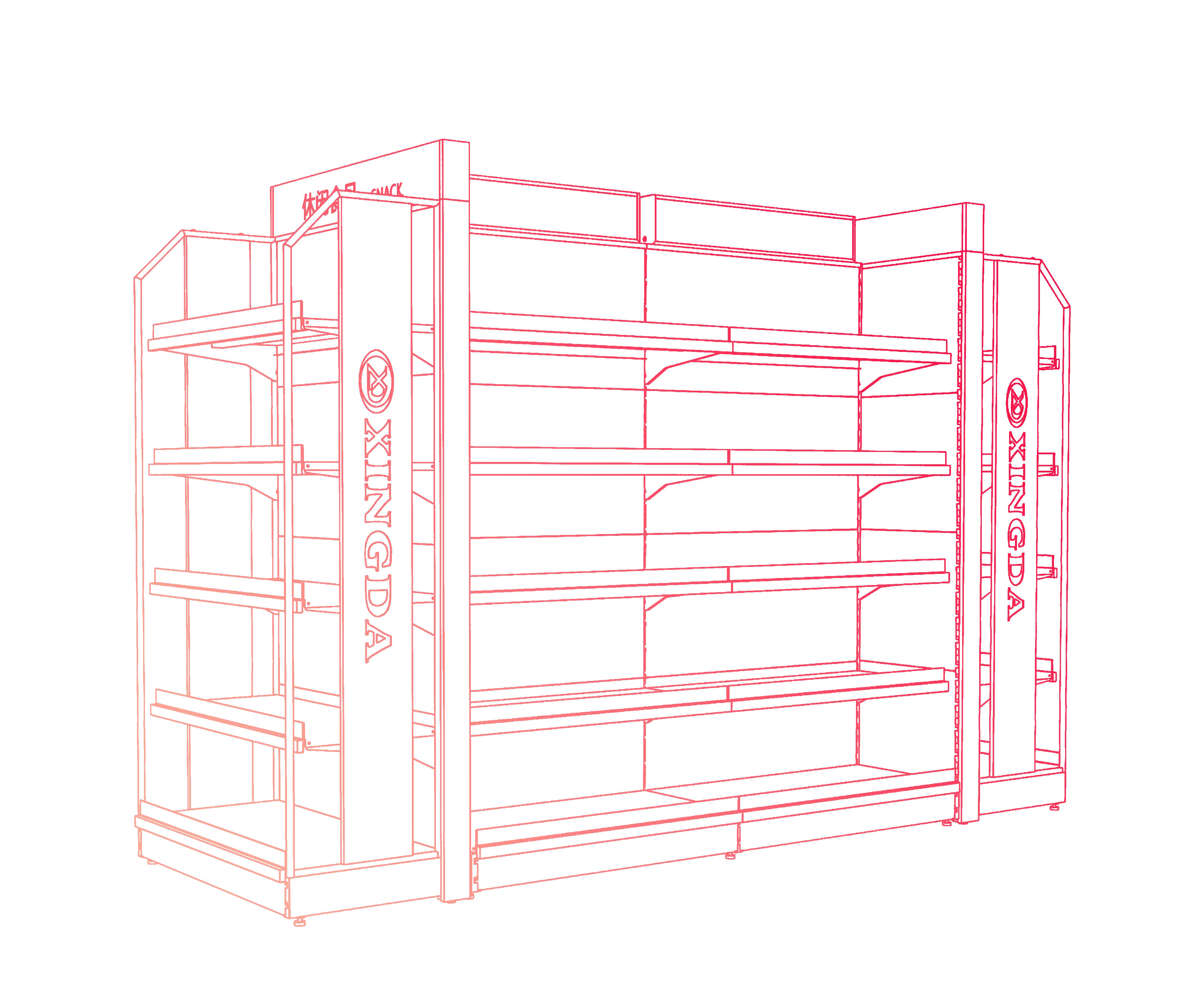 Supermarket combination shelf